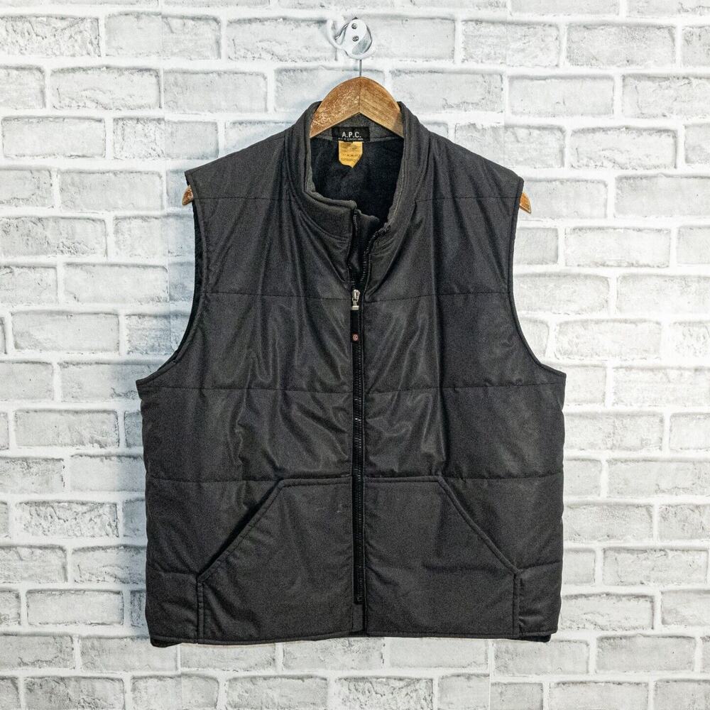 A.P.C. Puffer Quilted Vest Rubberised poly cotton Made in France size 3